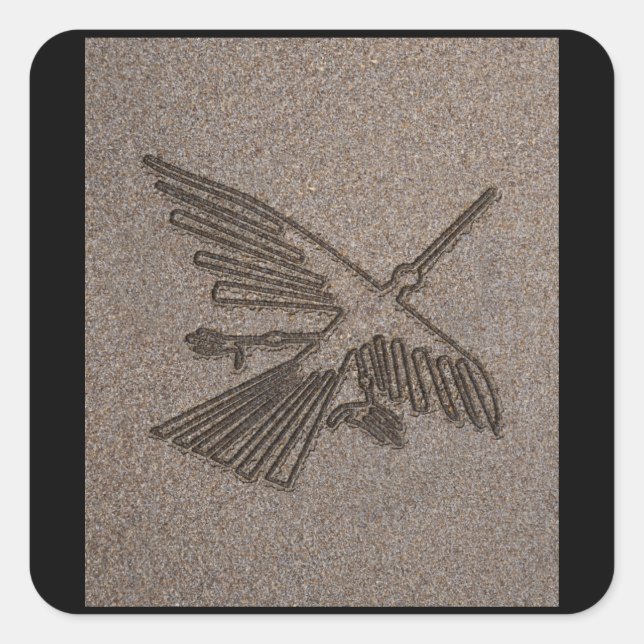 NAZCA LINES HUMMINGBIRD NAZCA LINES ART Geoglyphs Square Sticker (Front)