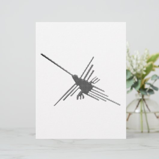 Nazca Lines Hummingbird Newsprint (Standing Front)