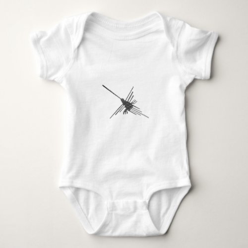 Nazca Lines Hummingbird Newsprint Baby Bodysuit