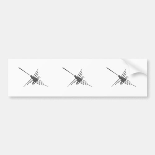 Nazca Lines Hummingbird Newsprint Bumper Sticker