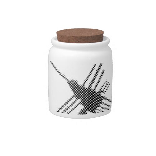 Nazca Lines Hummingbird Newsprint Candy Jar