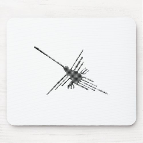 Nazca Lines Hummingbird Newsprint Mouse Pad