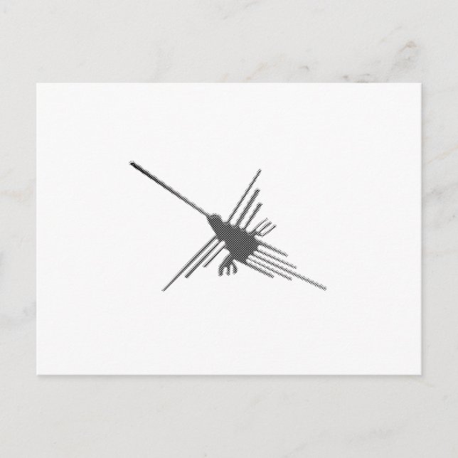 Nazca Lines Hummingbird Newsprint Postcard (Front)