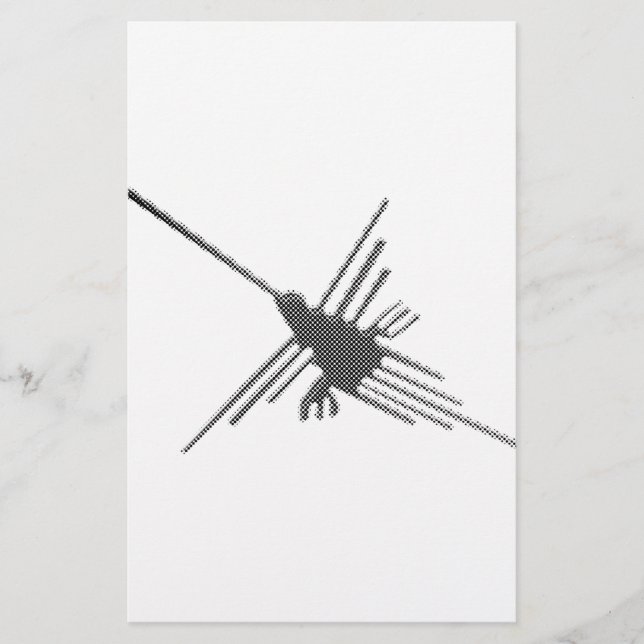 Nazca Lines Hummingbird Newsprint Stationery (Front)