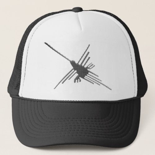 Nazca Lines Hummingbird Newsprint Trucker Hat