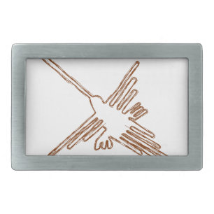 Nazca Lines Hummingbird Sketch Belt Buckle