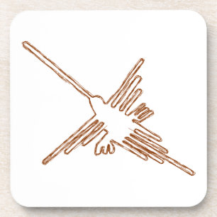 Nazca Lines Hummingbird Sketch Beverage Coaster