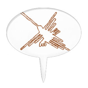Nazca Lines Hummingbird Sketch Cake Topper