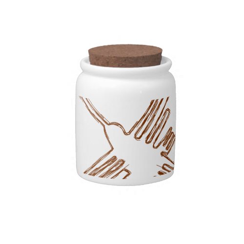 Nazca Lines Hummingbird Sketch Candy Jar