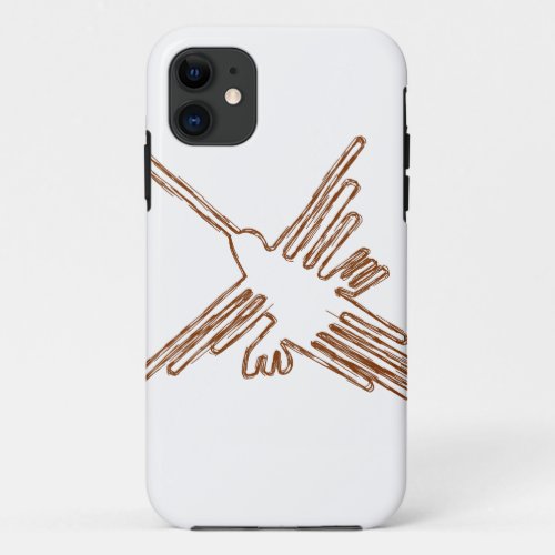 Nazca Lines Hummingbird Sketch iPhone 11 Case