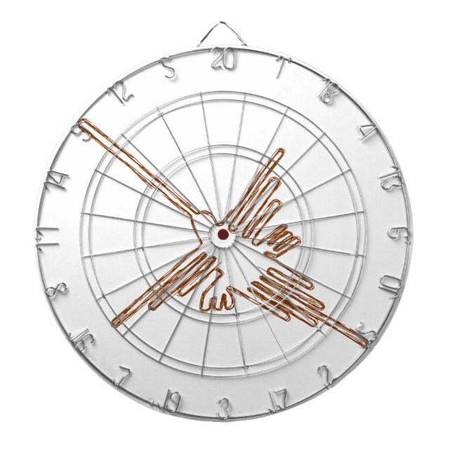 Nazca Lines Hummingbird Sketch Dartboard (Front)