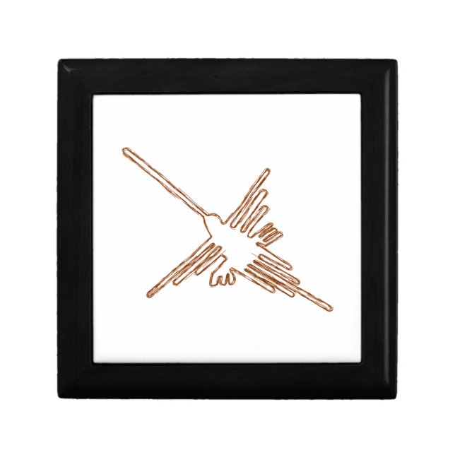 Nazca Lines Hummingbird Sketch Keepsake Box (Front)