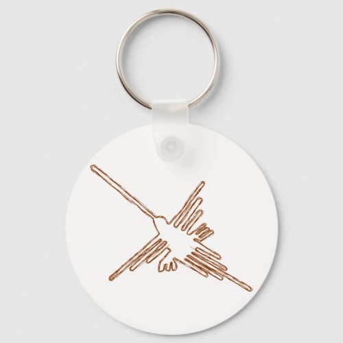 Nazca Lines Hummingbird Sketch Keychain