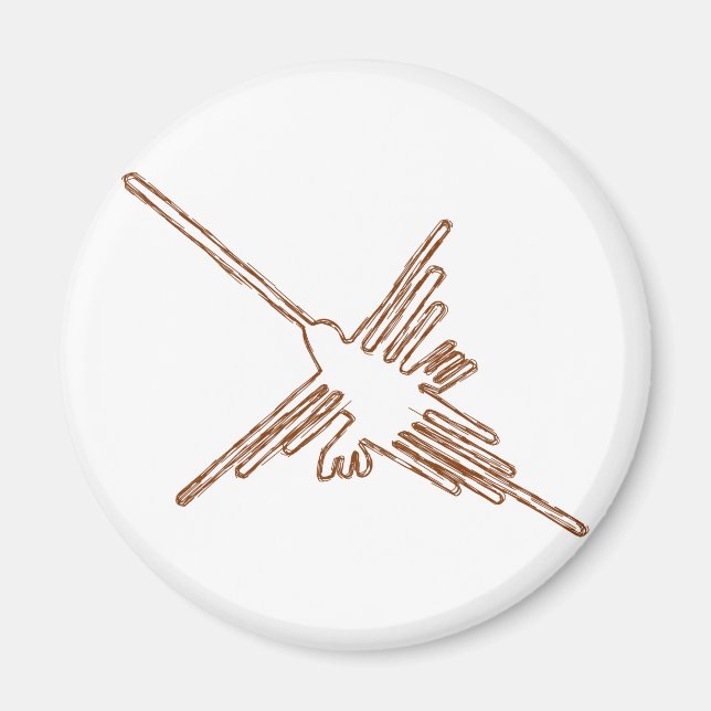 Nazca Lines Hummingbird Sketch Magnet (Front)