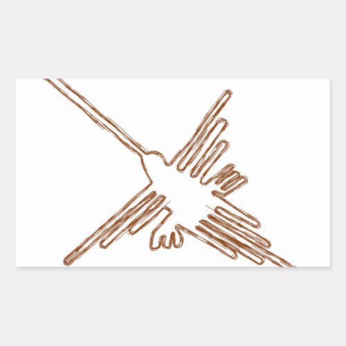 Nazca Lines Hummingbird Sketch Rectangular Sticker