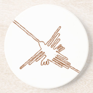 Nazca Lines Hummingbird Sketch Sandstone Coaster