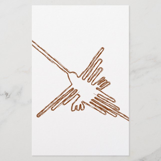 Nazca Lines Hummingbird Sketch Stationery (Front)