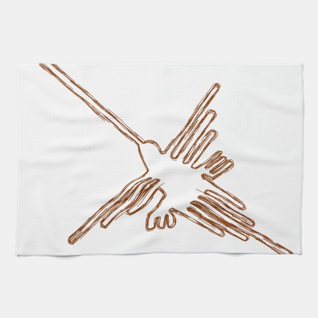 Nazca Lines Hummingbird Sketch Towel (Horizontal)