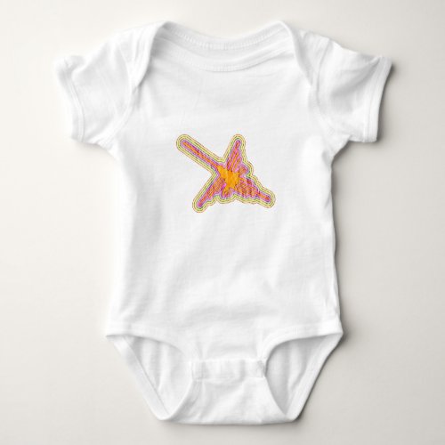 Nazca Lines Hummingbird With Wrinkled Paper Effect Baby Bodysuit