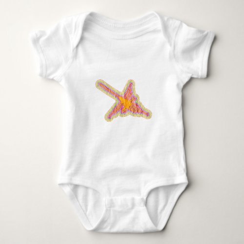 Nazca Lines Hummingbird With Wrinkled Paper Effect Baby Bodysuit