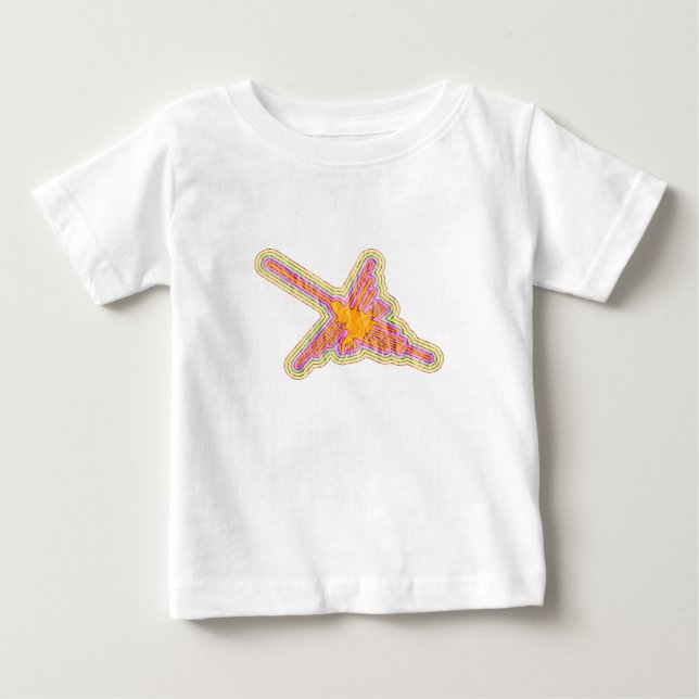 Nazca Lines Hummingbird With Wrinkled Paper Effect Baby T-Shirt (Front)
