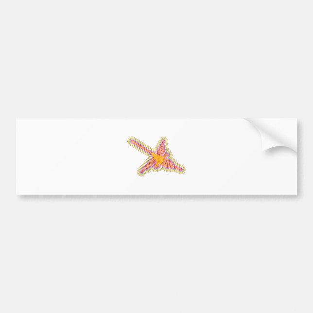 Nazca Lines Hummingbird With Wrinkled Paper Effect Bumper Sticker (Front)