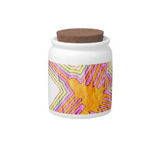 Nazca Lines Hummingbird With Wrinkled Paper Effect Candy Jar
