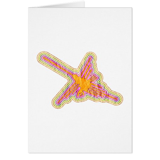 Nazca Lines Hummingbird With Wrinkled Paper Effect Cards (Front)