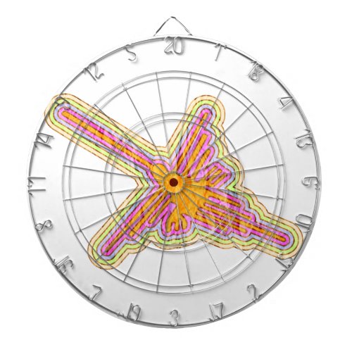 Nazca Lines Hummingbird With Wrinkled Paper Effect Dart Board