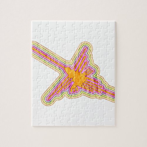 Nazca Lines Hummingbird With Wrinkled Paper Effect Jigsaw Puzzle