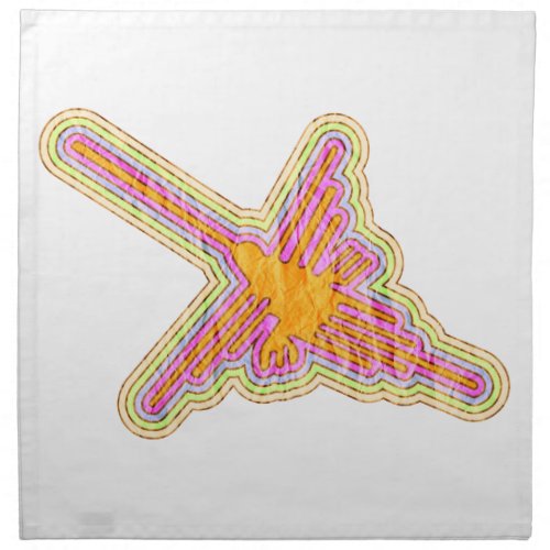 Nazca Lines Hummingbird With Wrinkled Paper Effect Napkin
