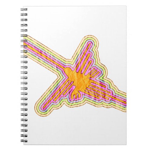 Nazca Lines Hummingbird With Wrinkled Paper Effect Notebook