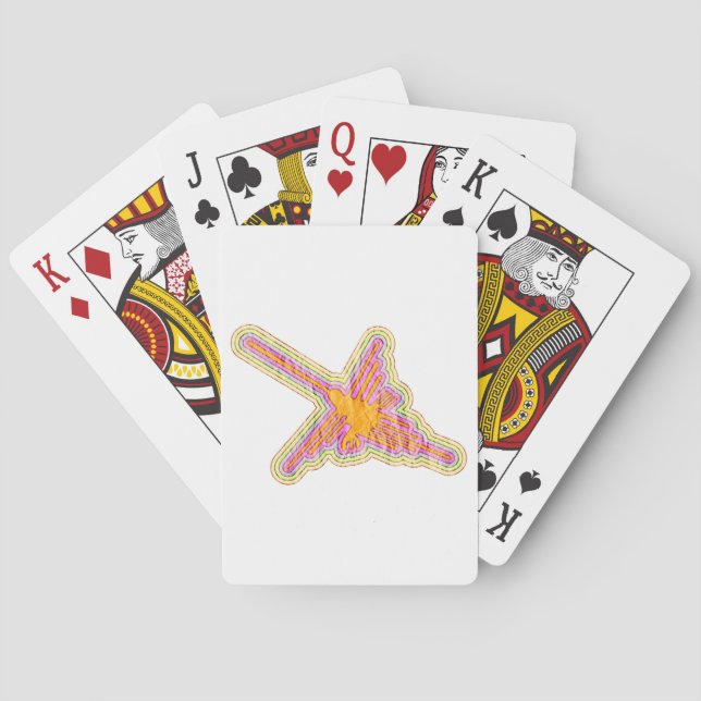 Nazca Lines Hummingbird With Wrinkled Paper Effect Poker Cards (Back)