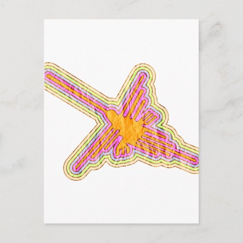Nazca Lines Hummingbird With Wrinkled Paper Effect Postcard