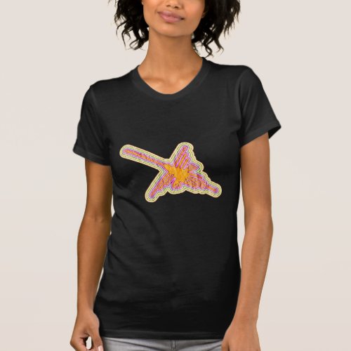 Nazca Lines Hummingbird With Wrinkled Paper Effect T_Shirt