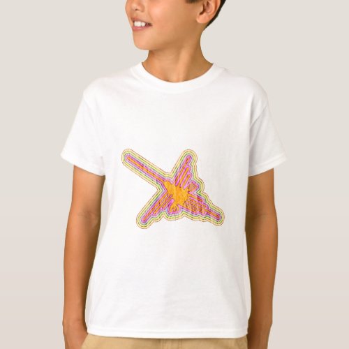 Nazca Lines Hummingbird With Wrinkled Paper Effect T_Shirt