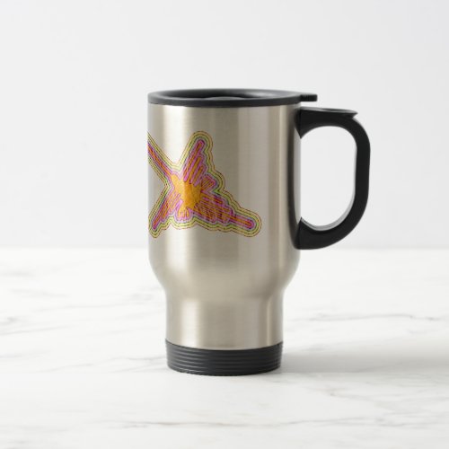 Nazca Lines Hummingbird With Wrinkled Paper Effect Travel Mug
