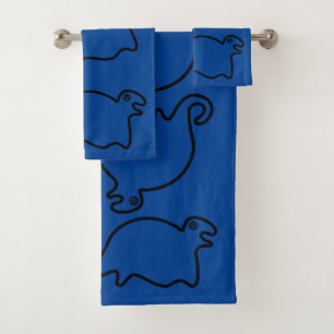 Nazca Lines Kids Black Seals Bath Towel Set