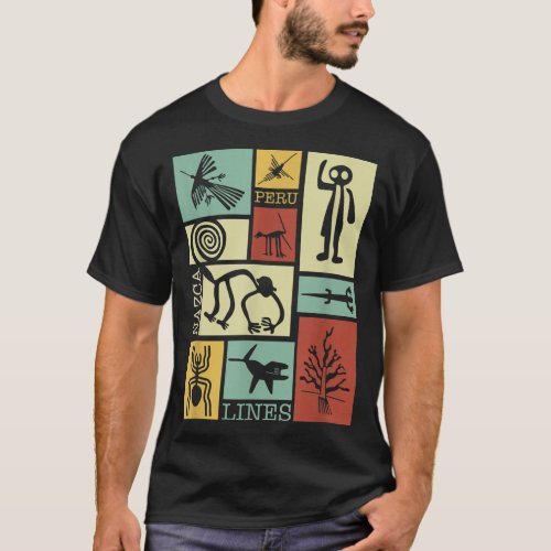 Nazca Lines _ Peru Geoglyph Monkey Astronaut Spide T_Shirt