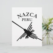 Nazca Peru Hummingbird With Curved Text (Standing Front)