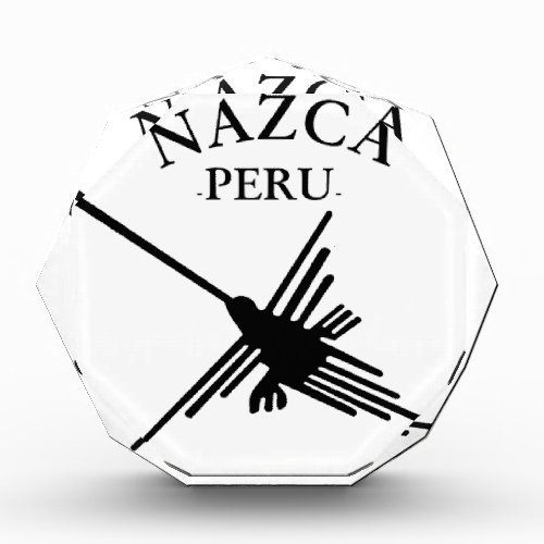 Nazca Peru Hummingbird With Curved Text Acrylic Award