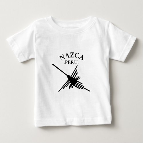 Nazca Peru Hummingbird With Curved Text Baby T_Shirt