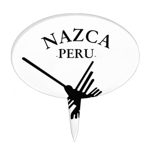 Nazca Peru Hummingbird With Curved Text Cake Topper