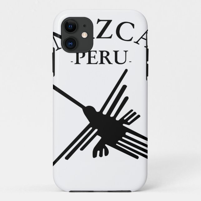 Nazca Peru Hummingbird With Curved Text Case-Mate iPhone Case (Back)
