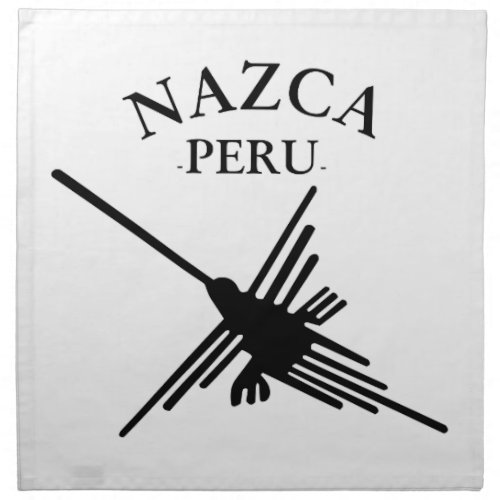 Nazca Peru Hummingbird With Curved Text Cloth Napkin