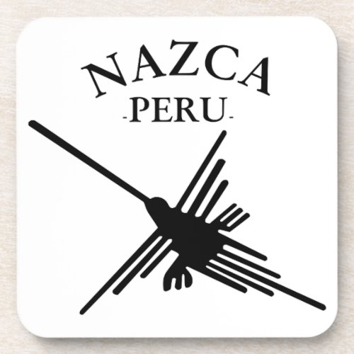 Nazca Peru Hummingbird With Curved Text Coaster