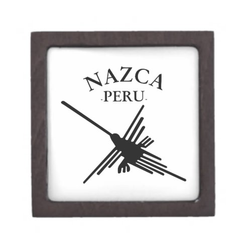 Nazca Peru Hummingbird With Curved Text Jewelry Box