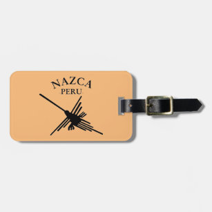 Nazca Peru Hummingbird With Curved Text Luggage Tag