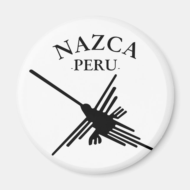 Nazca Peru Hummingbird With Curved Text Magnet (Front)