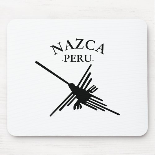Nazca Peru Hummingbird With Curved Text Mouse Pad